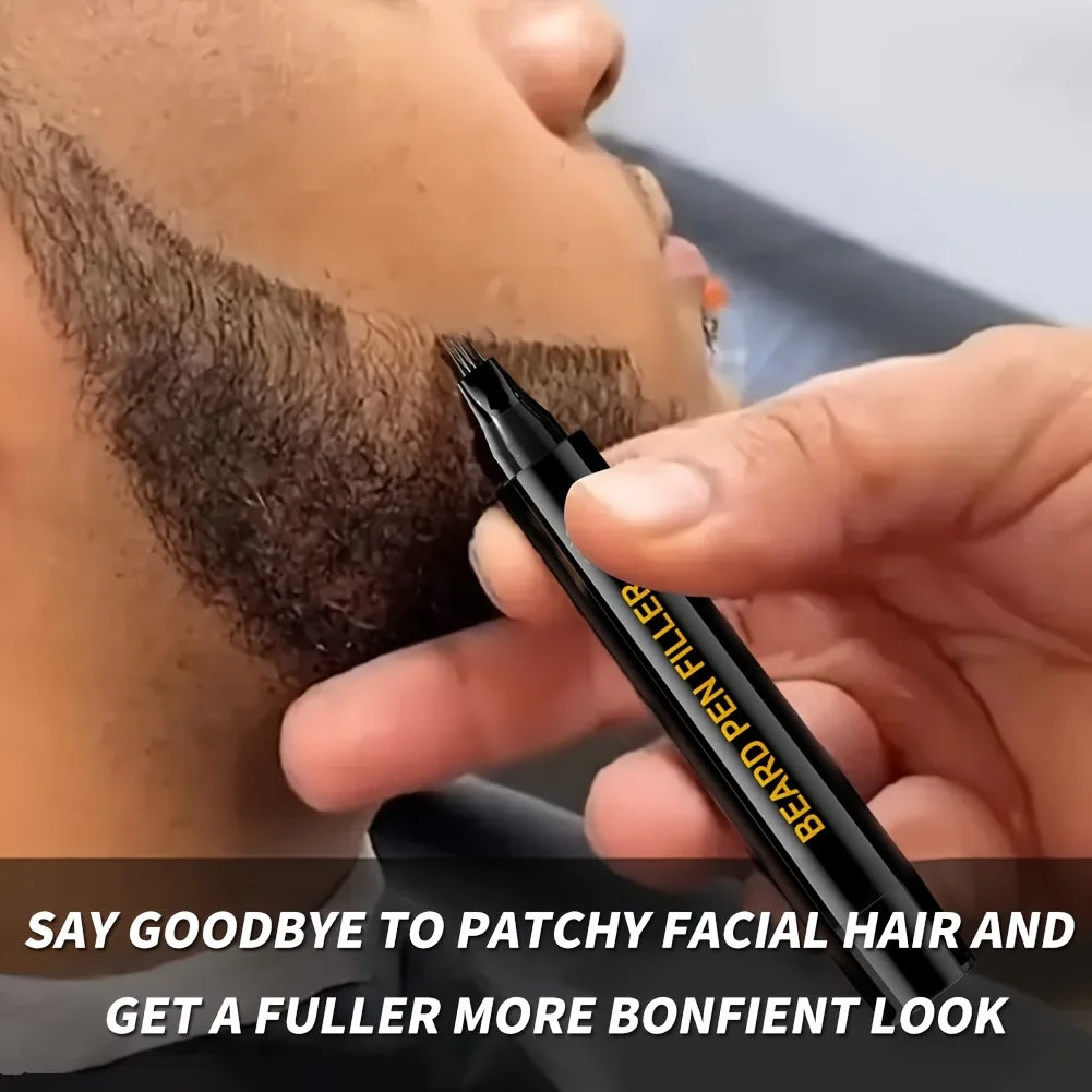 SEVICH Beard Filler Pen Waterproof Beard Coloring Pen Beard Coloring Filling Enhancer Black Fiber Hair Beard Stuffing Pen Tool