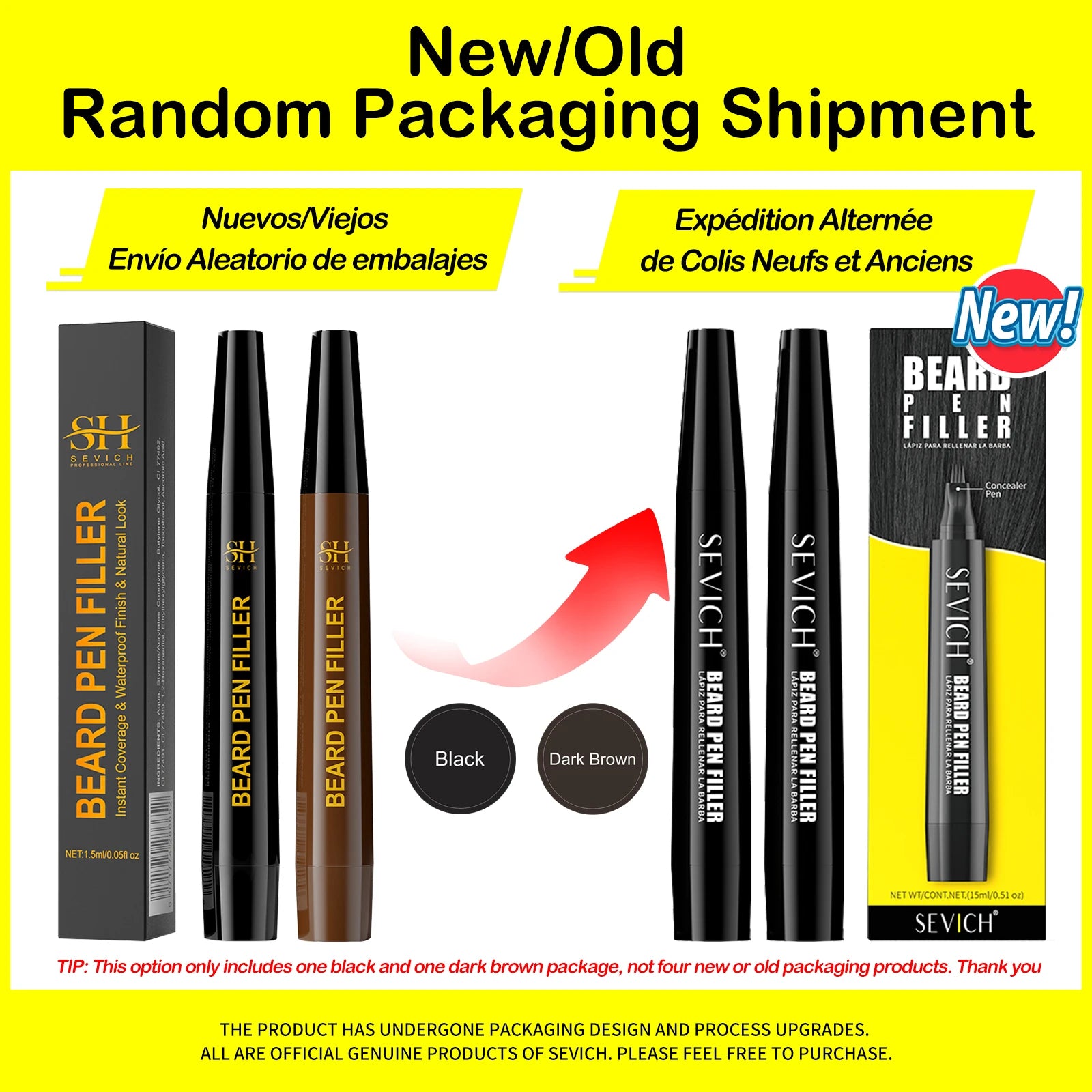 SEVICH Beard Filler Pen Waterproof Beard Coloring Pen Beard Coloring Filling Enhancer Black Fiber Hair Beard Stuffing Pen Tool